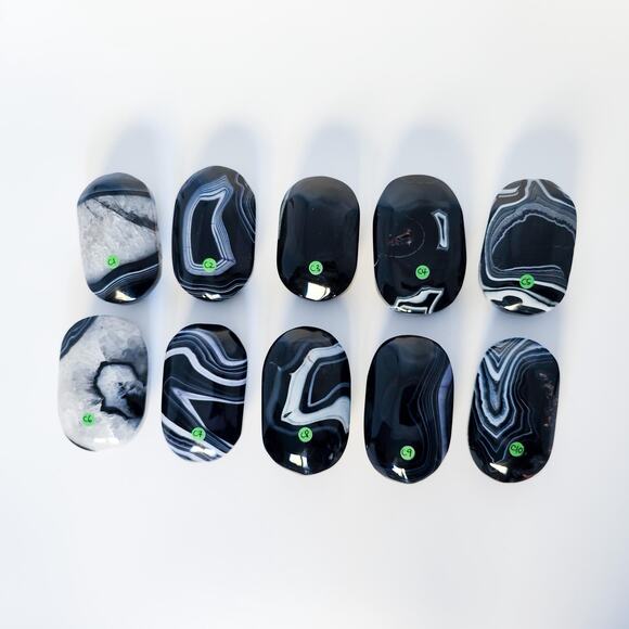 Black Agate Palm Stone Protection Crystal - Picture 7 of 10